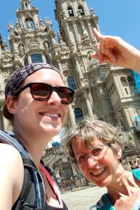 In front of the Cathedral in Santiago de Compostela