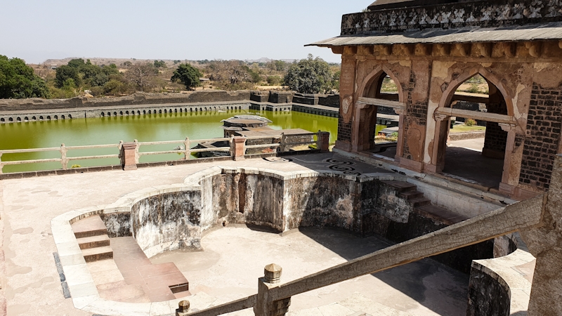 The pool on the terrace of Jahaz Mahal in Mandu