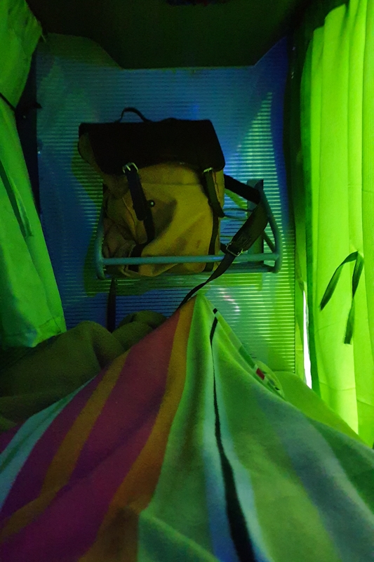 Inside a sleeper Bus